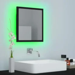 vidaXL - Spiegel - Zwart - Bewerkt hout