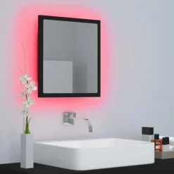 vidaXL - Spiegel - Zwart - Bewerkt hout