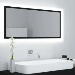 vidaXL - Spiegel - Zwart - Bewerkt hout