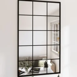vidaXL - Spiegel - Zwart - Metaal - 100 x 60 cm