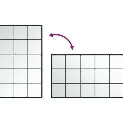 vidaXL - Spiegel - Zwart - Metaal - 100 x 60 cm