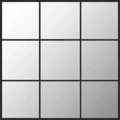 vidaXL - Spiegel - Zwart - Metaal - 60 x 60 cm