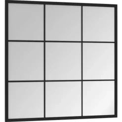 vidaXL - Spiegel - Zwart - Metaal - 60 x 60 cm