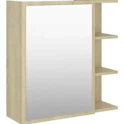 vidaXL - Spiegelkast - Bruin - Bewerkt hout