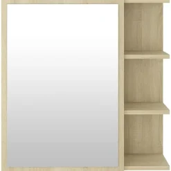 vidaXL - Spiegelkast - Bruin - Bewerkt hout