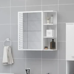 vidaXL - Spiegelkast - Wit - Bewerkt hout