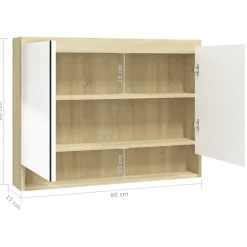 vidaXL - Spiegelkast - Wit - MDF