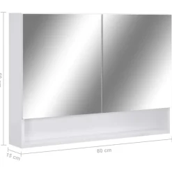 vidaXL - Spiegelkast - Wit - MDF