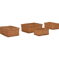 vidaXL - Stapelbare Mandenset - Bruin - Wicker