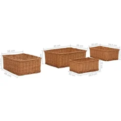 vidaXL - Stapelbare Mandenset - Bruin - Wicker