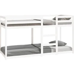 vidaXL - Stapelbed met zijladder - Wit - Massief grenenhout - 80x200 cm