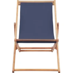 vidaXL - Strandstoel - Blauw - Stof