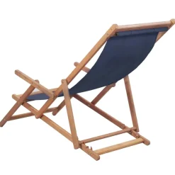 vidaXL - Strandstoel - Blauw - Stof