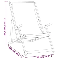 vidaXL - Strandstoel - Crème - Teakhout - Inklapbaar