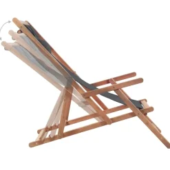 vidaXL - Strandstoel - Grijs - Stof