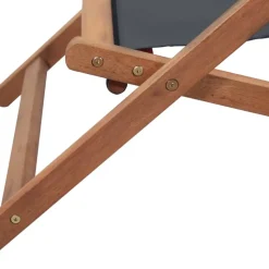 vidaXL - Strandstoel - Grijs - Stof