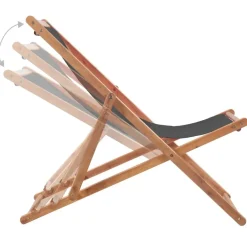 vidaXL - Strandstoel - Grijs - Stof