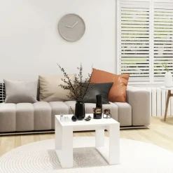 vidaXL - Tafel - Wit - Bewerkt hout - 50 x 50 cm