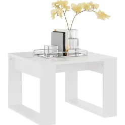 vidaXL - Tafel - Wit - Bewerkt hout - 50 x 50 cm