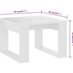 vidaXL - Tafel - Wit - Bewerkt hout - 50 x 50 cm