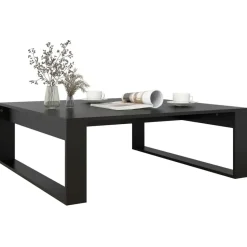 vidaXL - Tafel - Zwart - Bewerkt hout - 100 x 100 cm