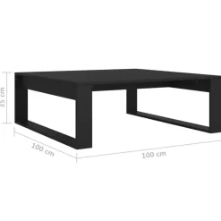 vidaXL - Tafel - Zwart - Bewerkt hout - 100 x 100 cm