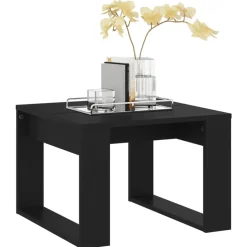 vidaXL - Tafel - Zwart - Bewerkt hout - 50 x 50 cm