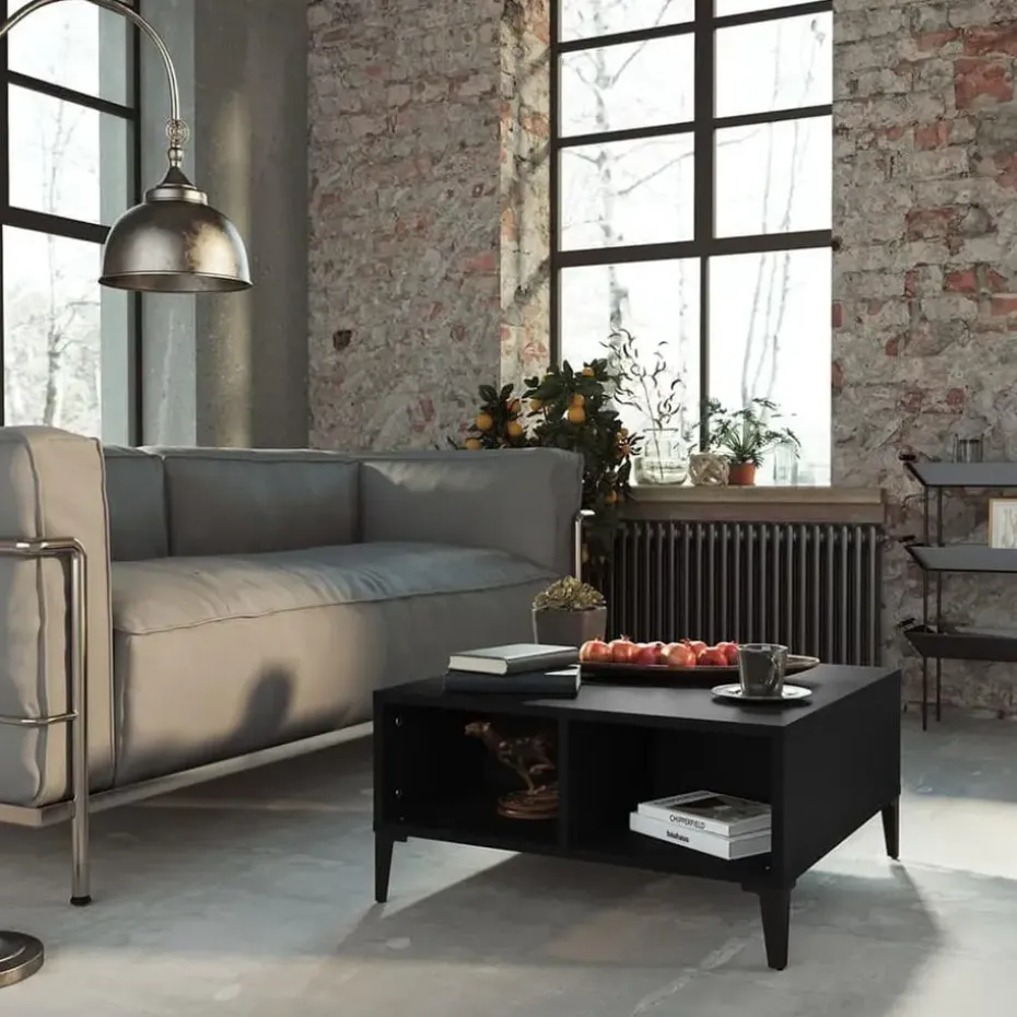 vidaXL - Tafel - Zwart - Bewerkt hout