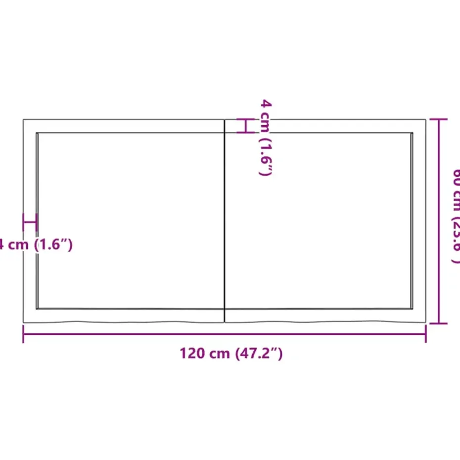 vidaXL - Tafelblad - Bruin - Hout - 120 x 60 x 4 cm