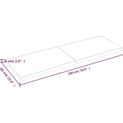 vidaXL - Tafelblad - Bruin - Hout - 180 x 60 x 6 cm