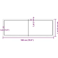 vidaXL - Tafelblad - Bruin - Hout - 180 x 60 x 6 cm