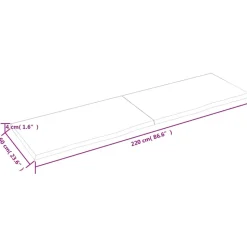 vidaXL - Tafelblad - Bruin - Hout - 220 x 60 x 4 cm