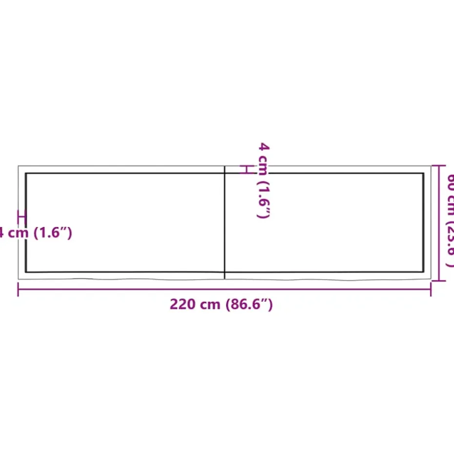 vidaXL - Tafelblad - Bruin - Hout - 220 x 60 x 4 cm