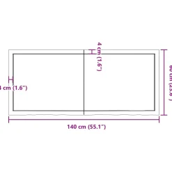 vidaXL - Tafelblad - Bruin - Hout - 140 x 60 x 6 cm