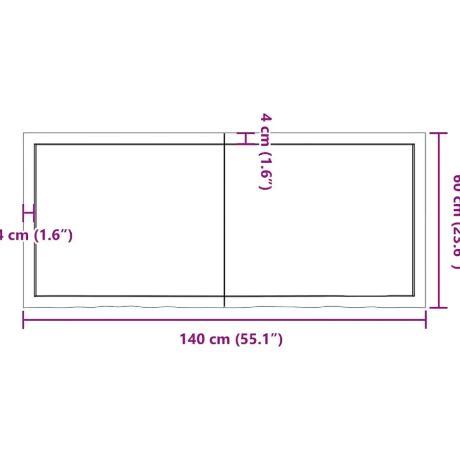 vidaXL - Tafelblad - Bruin - Hout - 140 x 60 x 6 cm