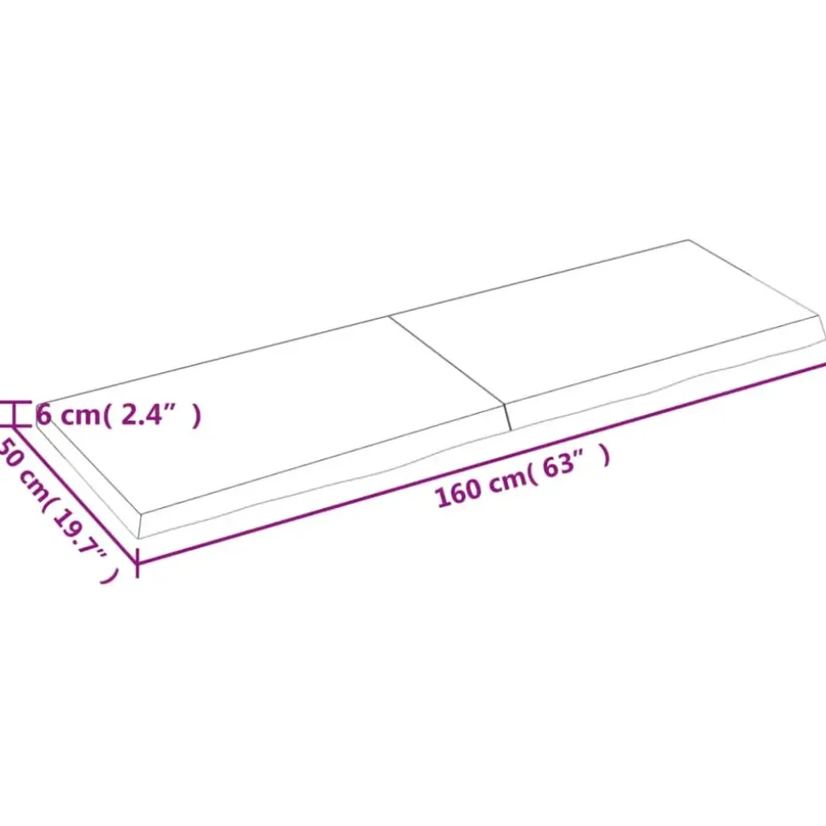 vidaXL - Tafelblad - Bruin - Hout - 160 x 50 x 6 cm