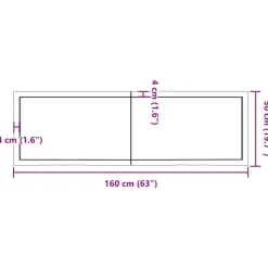 vidaXL - Tafelblad - Bruin - Hout - 160 x 50 x 6 cm