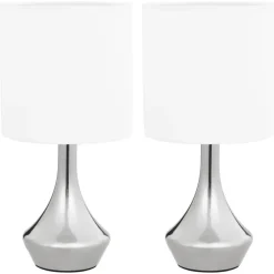 vidaXL - Tafellamp - Wit - Metaal - 2 stuks