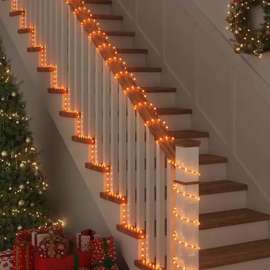 vidaXL - Touwenlicht met 2400 LED 100 m - Wit en rood - PVC