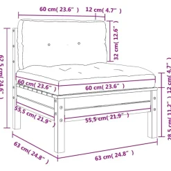 vidaXL - Tuinbanken zonder armleuningen - Bruin - Hout - 2 stuks - Met kussens