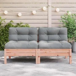 vidaXL - Tuinbanken zonder armleuningen - Bruin - Hout - 2 stuks - Met kussens