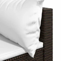 vidaXL - Tuinhoekbank - Bruin - Poly rattan - Met kussens