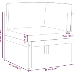 vidaXL - Tuinhoekbanken met kussens - Acaciahout & touw - 2 stuks