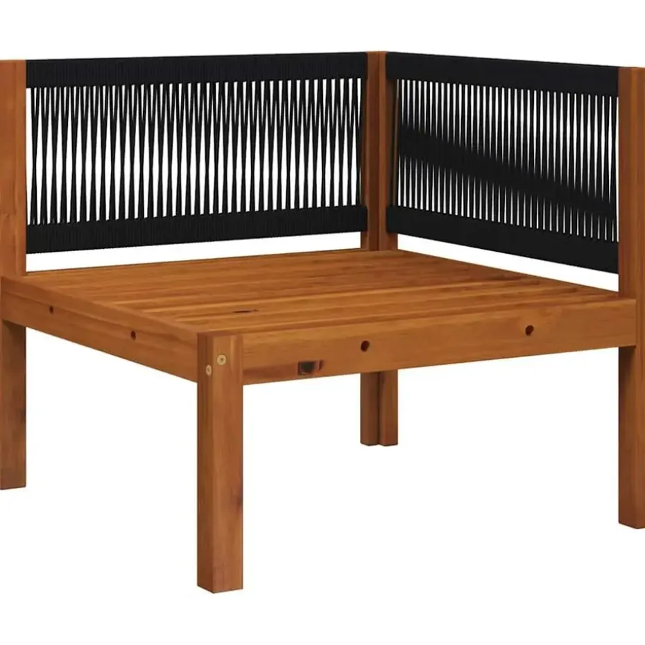 vidaXL - Tuinhoekbanken met kussens - Acaciahout & touw - 2 stuks