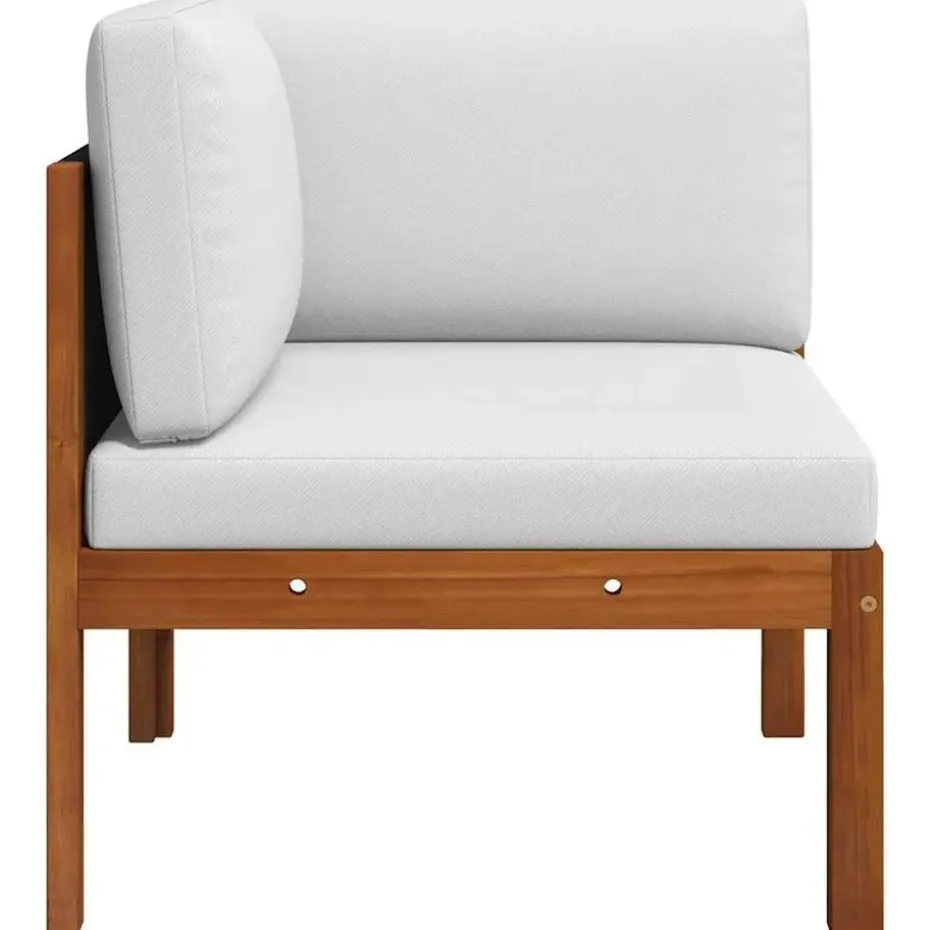 vidaXL - Tuinhoekbanken met kussens - Acaciahout & touw - 2 stuks