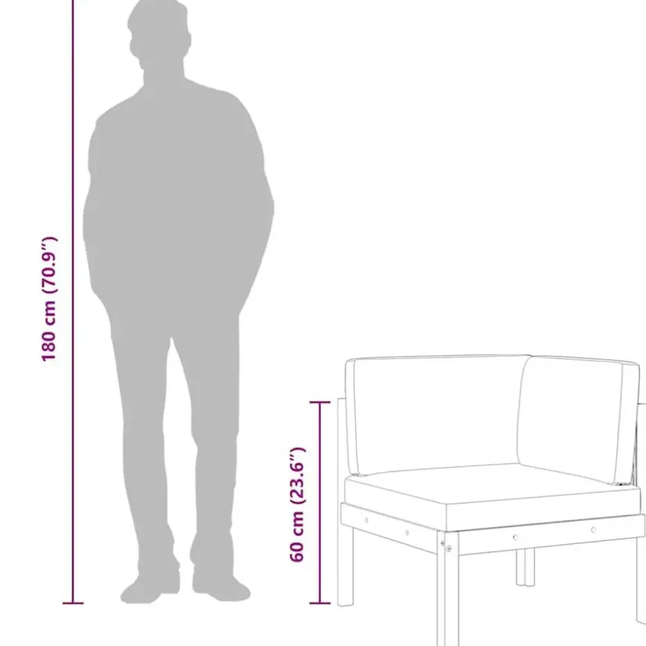 vidaXL - Tuinhoekbanken met kussens - Acaciahout & touw - 2 stuks