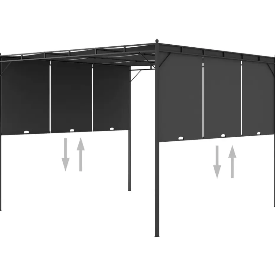 vidaXL - Tuinhuisje - Antraciet - Stof - 3 x 3 x 2.25 m