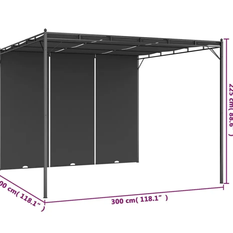 vidaXL - Tuinhuisje - Antraciet - Stof - 3 x 3 x 2.25 m