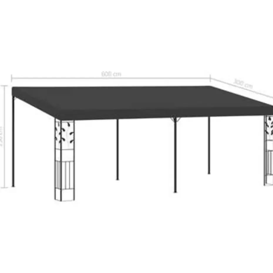 vidaXL - Tuinhuisje - Antraciet - Stof - 6 x 3 x 2.5 m