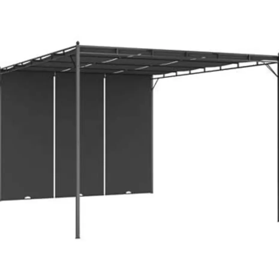 vidaXL - Tuinhuisje - Antraciet - Polyester - 4 x 3 x 2.25 m